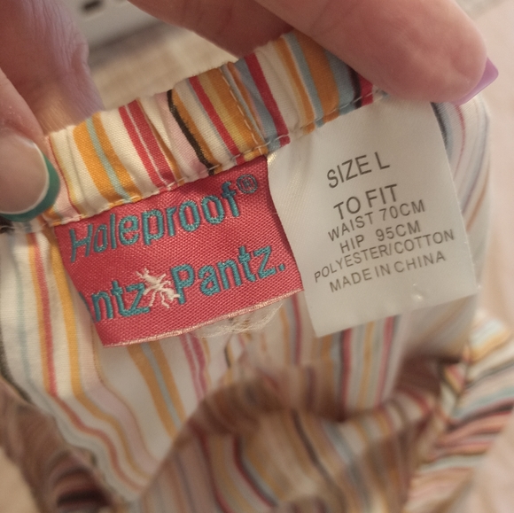 ANTZ PANTZ Holeproof Striped Pajamas Pants Size L - Picture 2 of 3